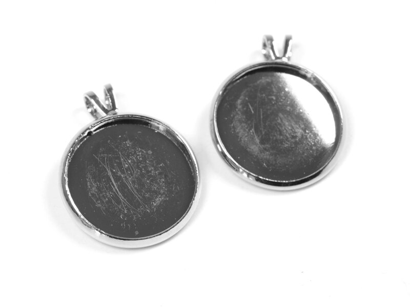 Rahmen mit einer Collierschlaufe in platinfarben 16 mm 4 Stück