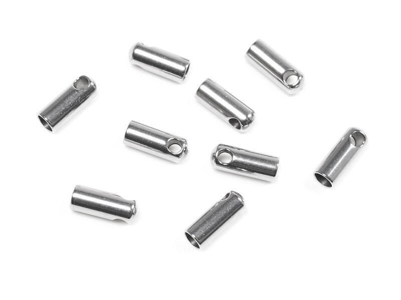 Endkappen aus 201 Edelstahl 7x2,1 mm Platinfarben für Bänder bis 1,7 mm 10 Stück