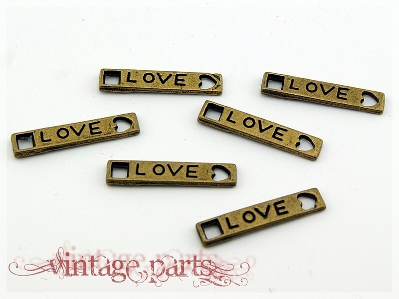 10 rechteckige Verbinder "Love"