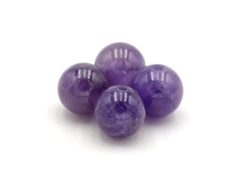 Perlen aus echtem Amethyst 8 mm 4 Stück