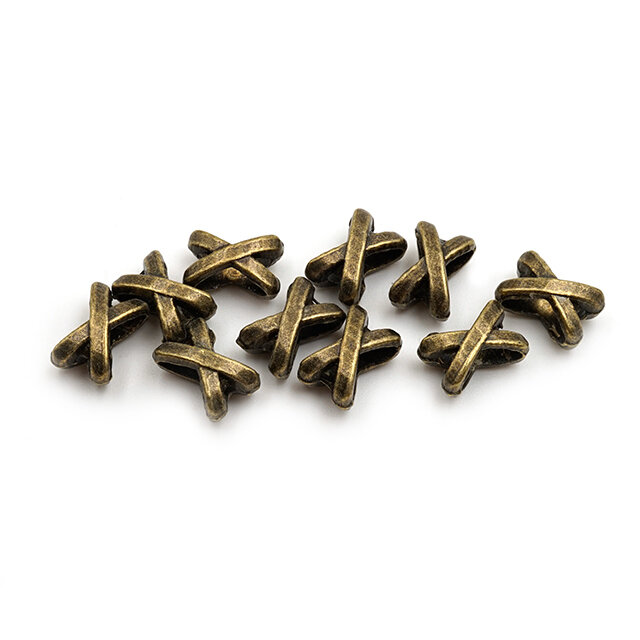 10 Spacer in antik Bronze als Großlochperlen