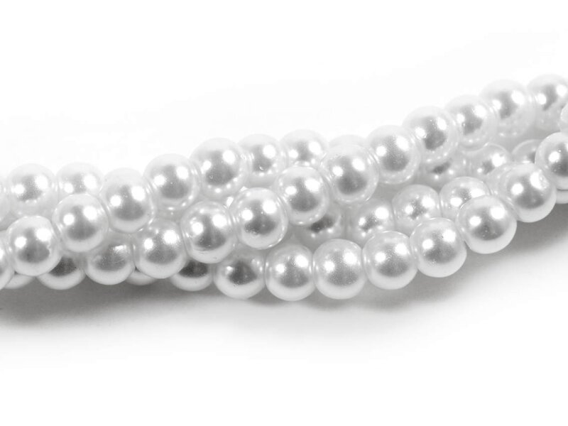Glaswachsperlen in weiß 4 mm 200 Stück