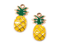 emaillierte Anhänger als Ananas in goldfarben 2...