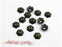 30 Perlkappen in vintage Bronze, 8 mm