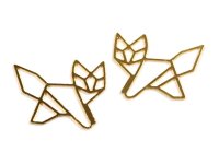 Anhänger als Fuchs aus Messing im Origami Stil in...