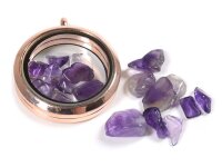 Glasmedaillon Einleger Amethyst Chips 15g
