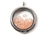 Glasmedaillon Einleger Diamant in lachs 300 Stück