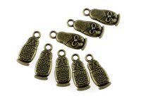 8 Anhänger Matroschka in antik Bronze