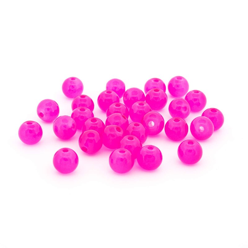 Glasperlen in Jadeoptik – Magenta, 6 mm, 30 Stück