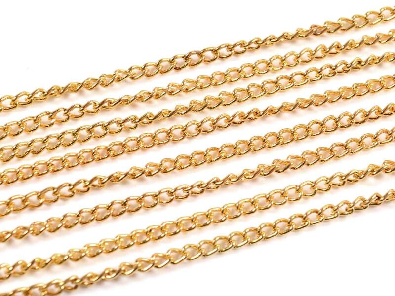 einfach gedrehte Gliederkette in goldfarben 3 x 2 mm 10 m