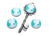Cabochon als Gemme in aquamarine 20 mm 4 Stück