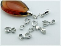 10 Collierschlaufen in silberfarben platiniert, 14 mm