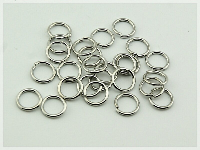 100 Binderinge 8 mm silberfarben platiniert