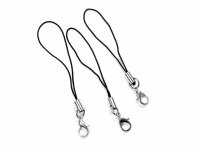 Handyanhänger/Handykette in schwarz mit Karabiner in...
