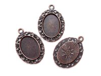 Filigrane Fassungen antik kupferfarben Cabochon 18 x 13...