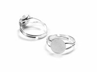 Ringrohlinge aus Messing in silberfarben mit Klebepad 6...