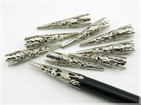 20 lange, filigrane Perlkappen in silberfarben platiniert