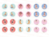 Motivbogen "Pin-up" für Cabochons...