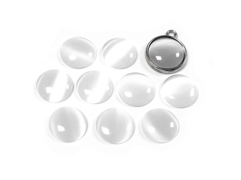 Cateye Cabochons in weiß 12 mm 8 Stück