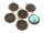 6 Fassungen mit Rahmen in antik Bronze für 14 mm Cabochons