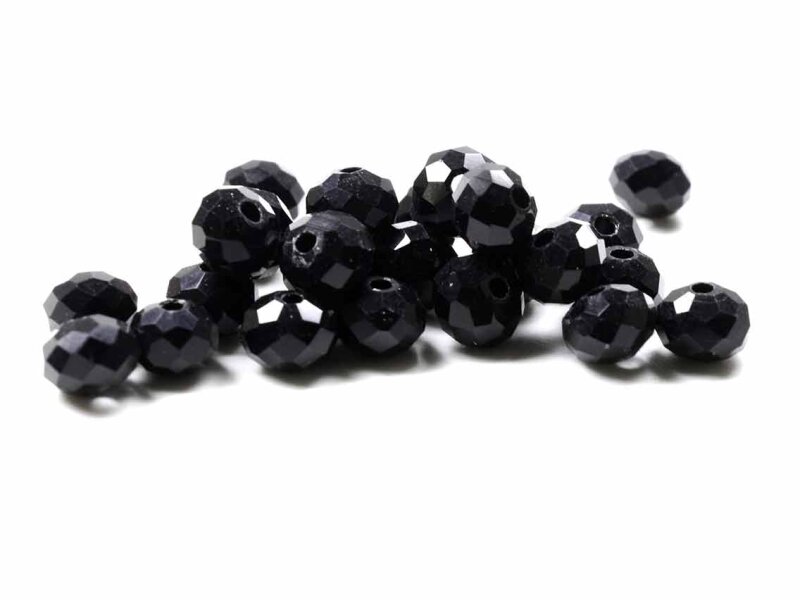 Glasschliffperlen in schwarz 6 x 4 mm 30 Stück