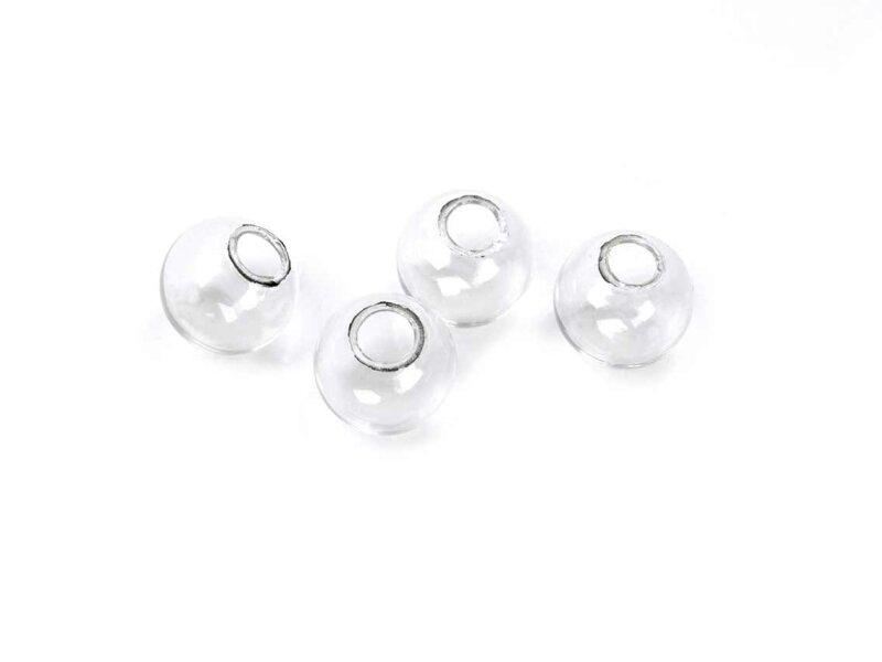 durchsichtige Hohlperlen zum Befüllen 10 mm 6 Stück