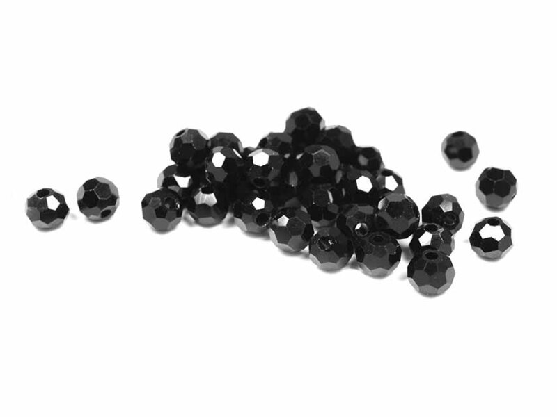 Glasschliffperlen 4 mm in schwarz 50 Stück