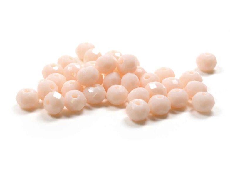 Glasschliffperlen in beige 6 x 4 mm 30 Stück
