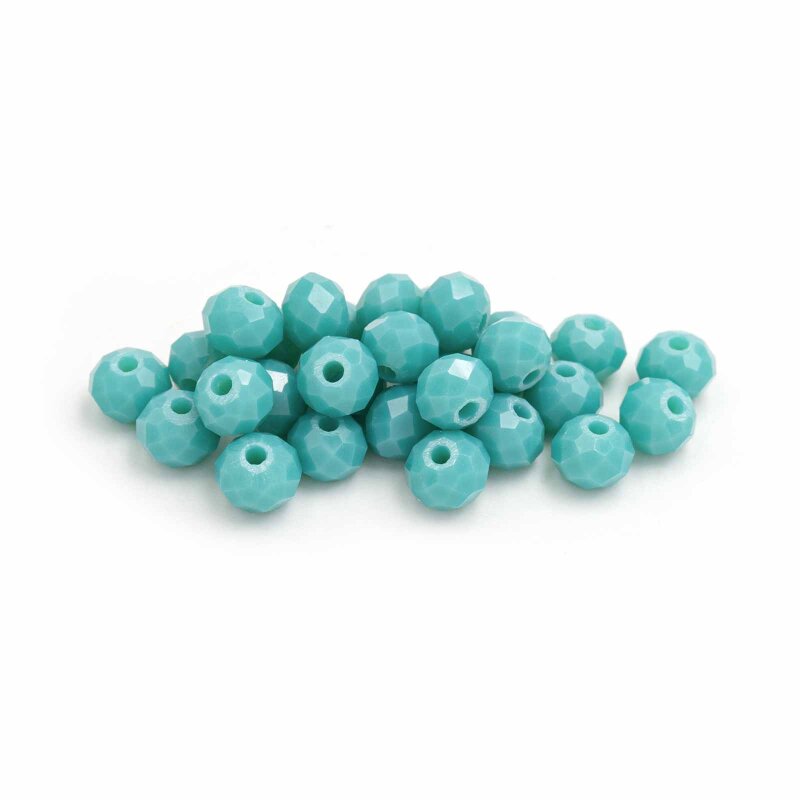 Glasschliffperlen in aquamarine 6 x 4 mm 30 Stück