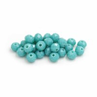 Glasschliffperlen in aquamarine 6 x 4 mm 30 Stück