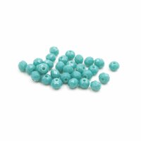 Glasschliffperlen in aquamarine 6 x 4 mm 30 Stück