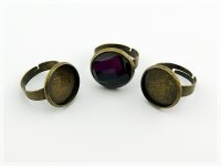 4 Ringrohlinge in antik Bronze für 16 mm Cabochon