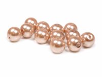 Glaswachsperlen in beige 12 mm 20 Stück
