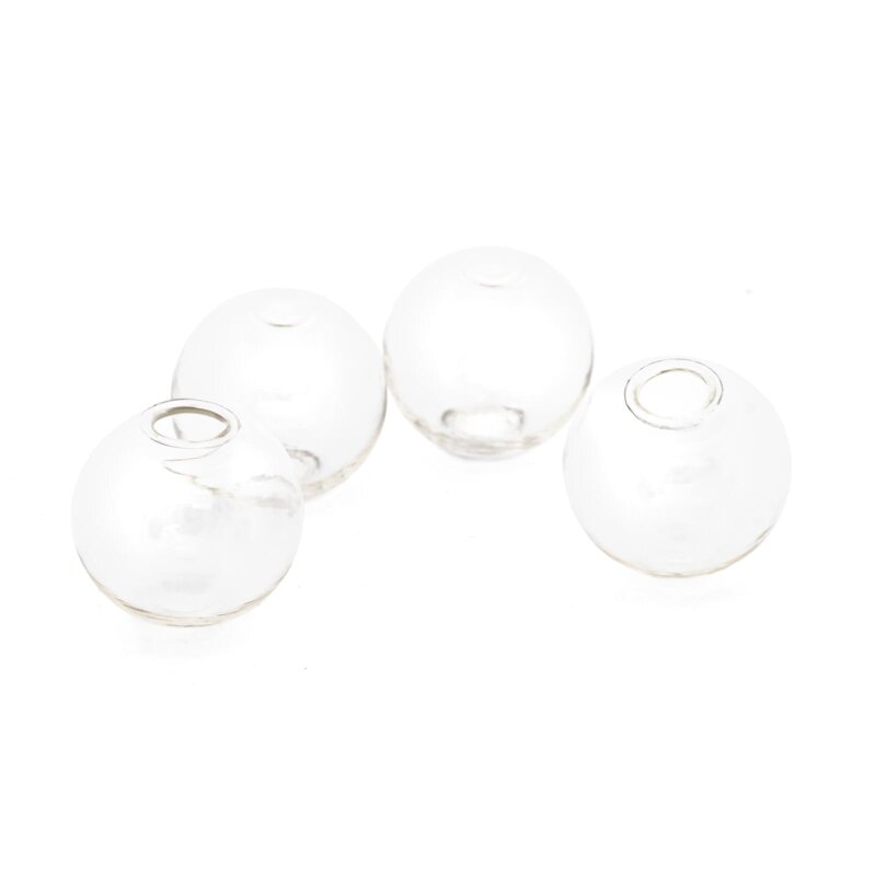 durchsichtige Hohlperlen aus Glas zum Befüllen 18 mm 4 Stück
