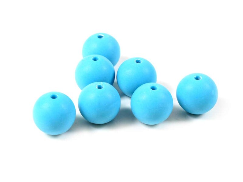 Acrylperlen gefrostet in hellblau 14 mm 10 Stück