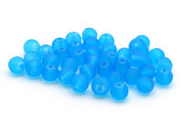 Glasperlen gefrostet in aquamarine 6 mm 40 Stück