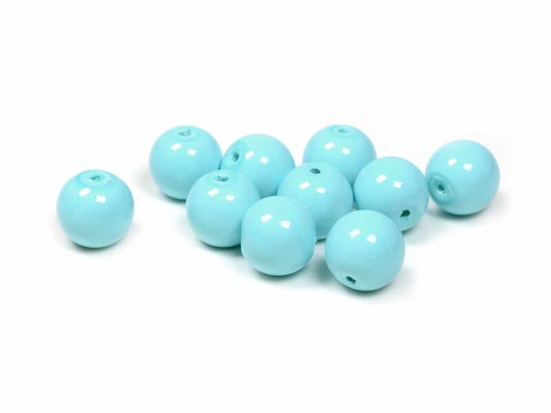 Glasperlen in türkis glasiert 10 mm 20 Stück