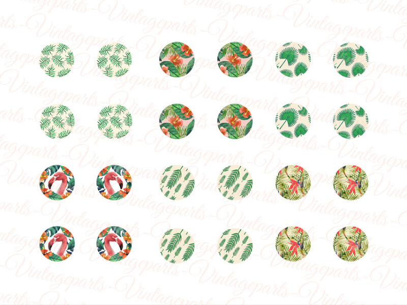 Motivbogen "Tropical" für 12 mm Cabochons