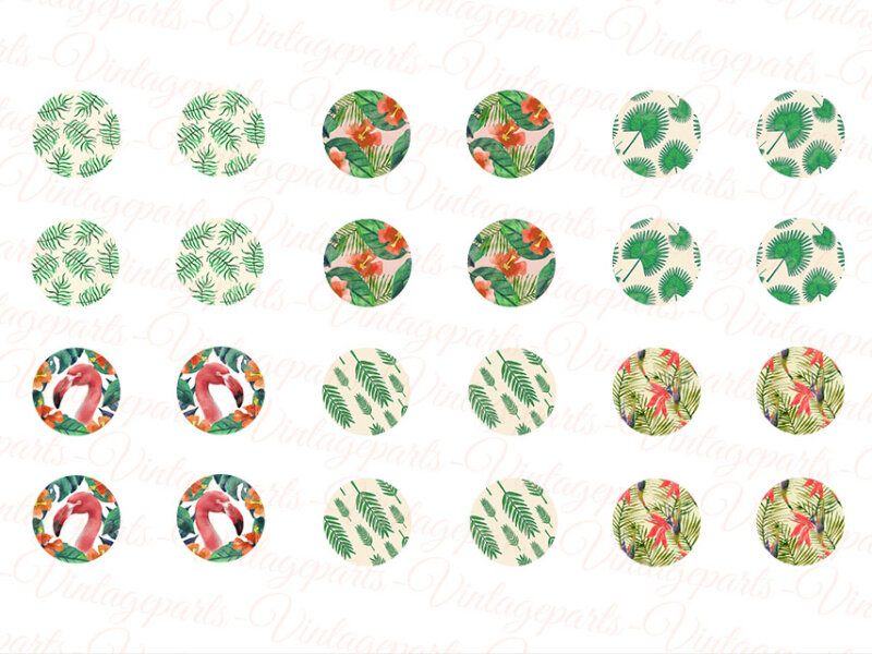 Motivbogen "Tropical" für 14 mm Cabochons