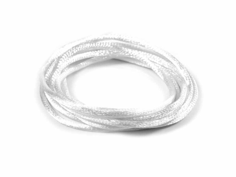 Kunstseidenband in weiß 2mm 2m