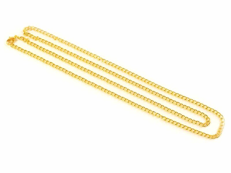 fertige Gliederkette mit gedrehten Gliedern in goldfarben 80 cm 1 Stück
