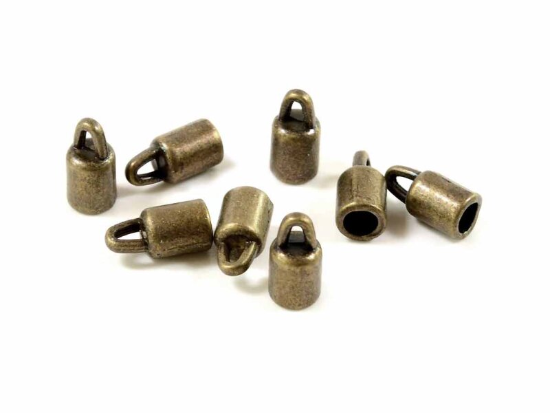 Endkappen in antik bronzefarben für 2,5 mm Bänder 20 Stück