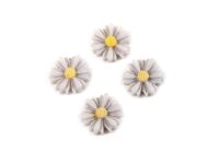 Cabochons als Gänseblümchen in grau 8,5 mm 10...