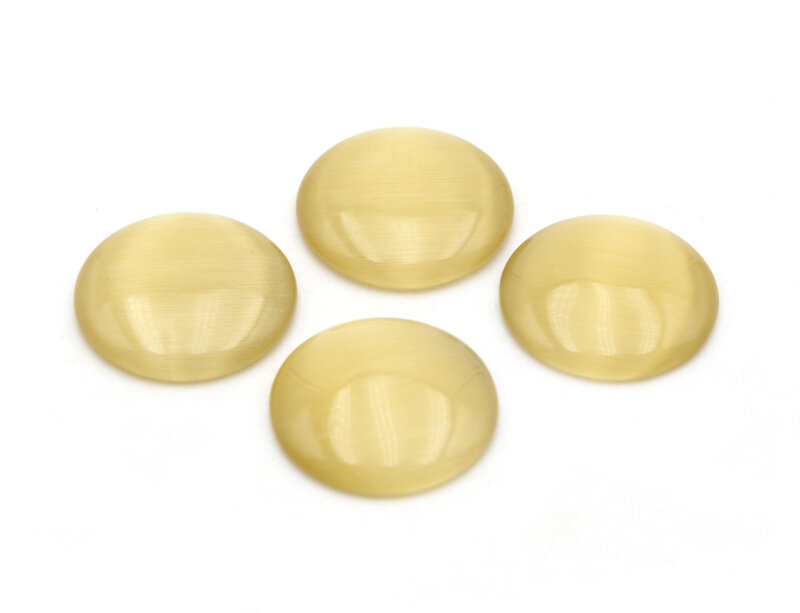 Cateye Glascabochons in sand 18mm 4 Stück