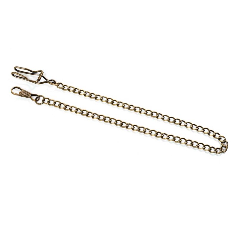 Uhrenkette mit Karabiner und Hakenverschluss in antik bronzefarben 1 Stück