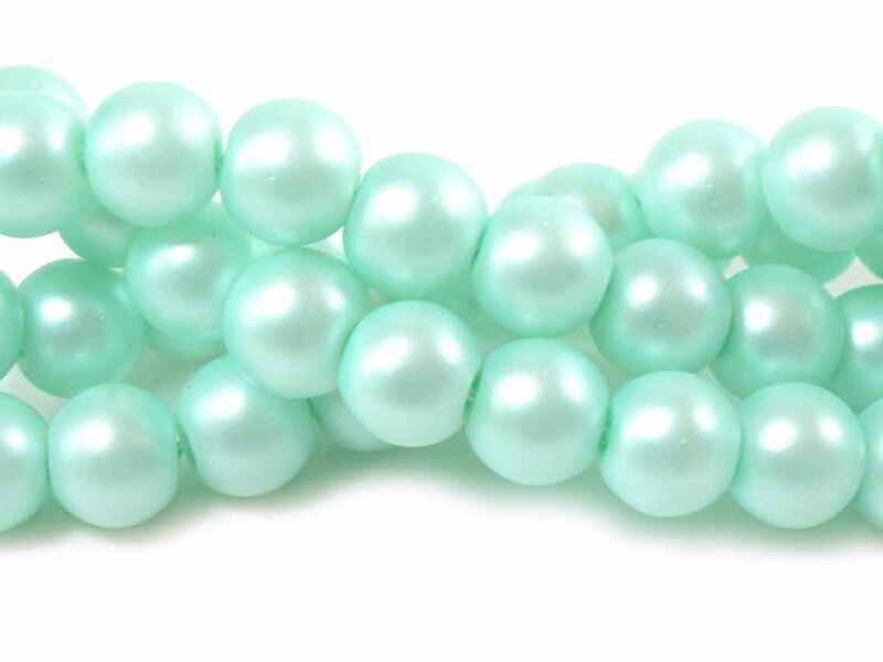 matte Glaswachsperlen in türkis 8 mm 30 Stück