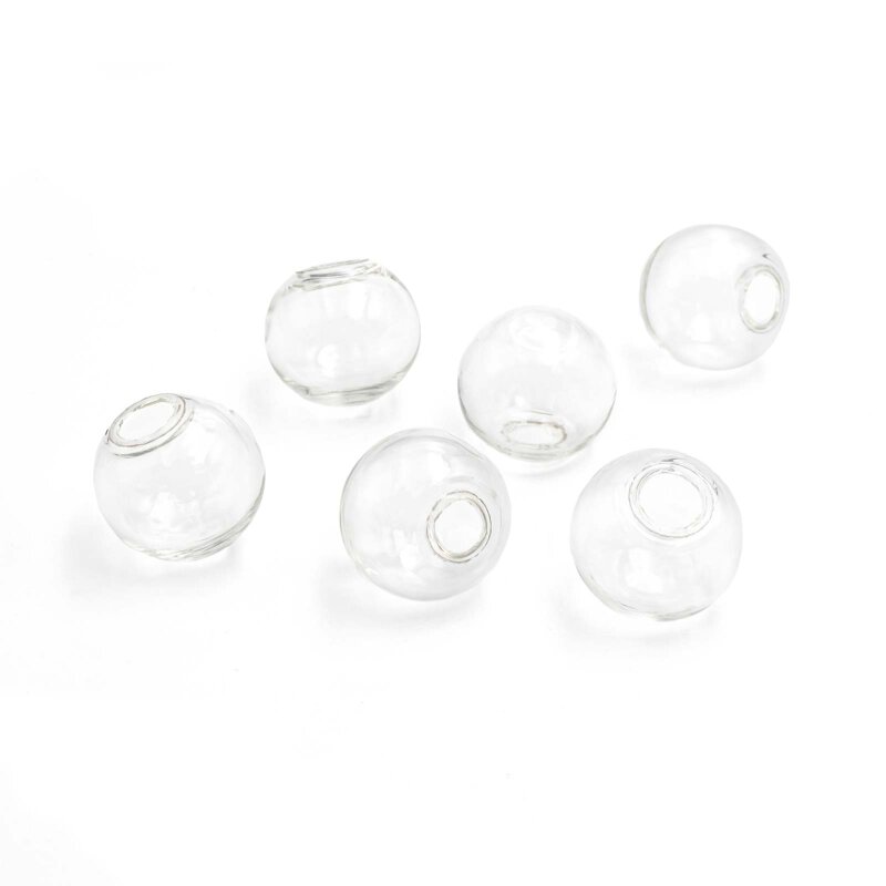 durchsichtige Hohlperlen zum Befüllen 16 mm 6 Stück