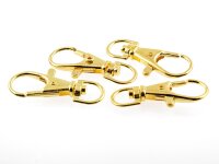 4 Karabinerhaken mit Drehkupplung in goldfarben