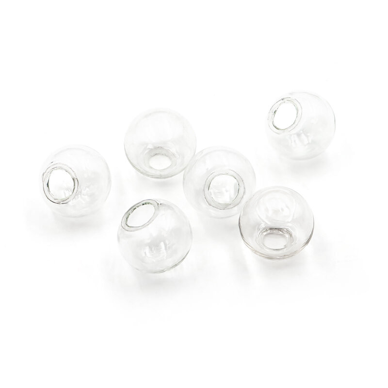 durchsichtige Hohlperlen zum Befüllen 14 mm 6 Stück