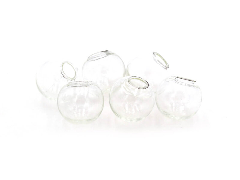 durchsichtige Hohlperlen zum Befüllen 12 mm 6 Stück